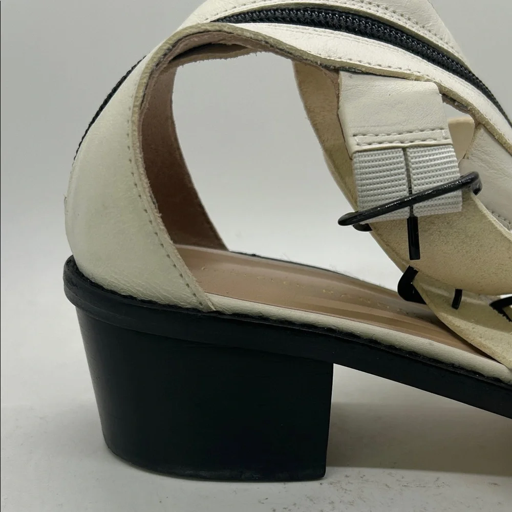 Loeffler Randall Cream Leather Zipper Open Toe Gladiator Sandals Shoes *Size 10* - Picture 5 of 10